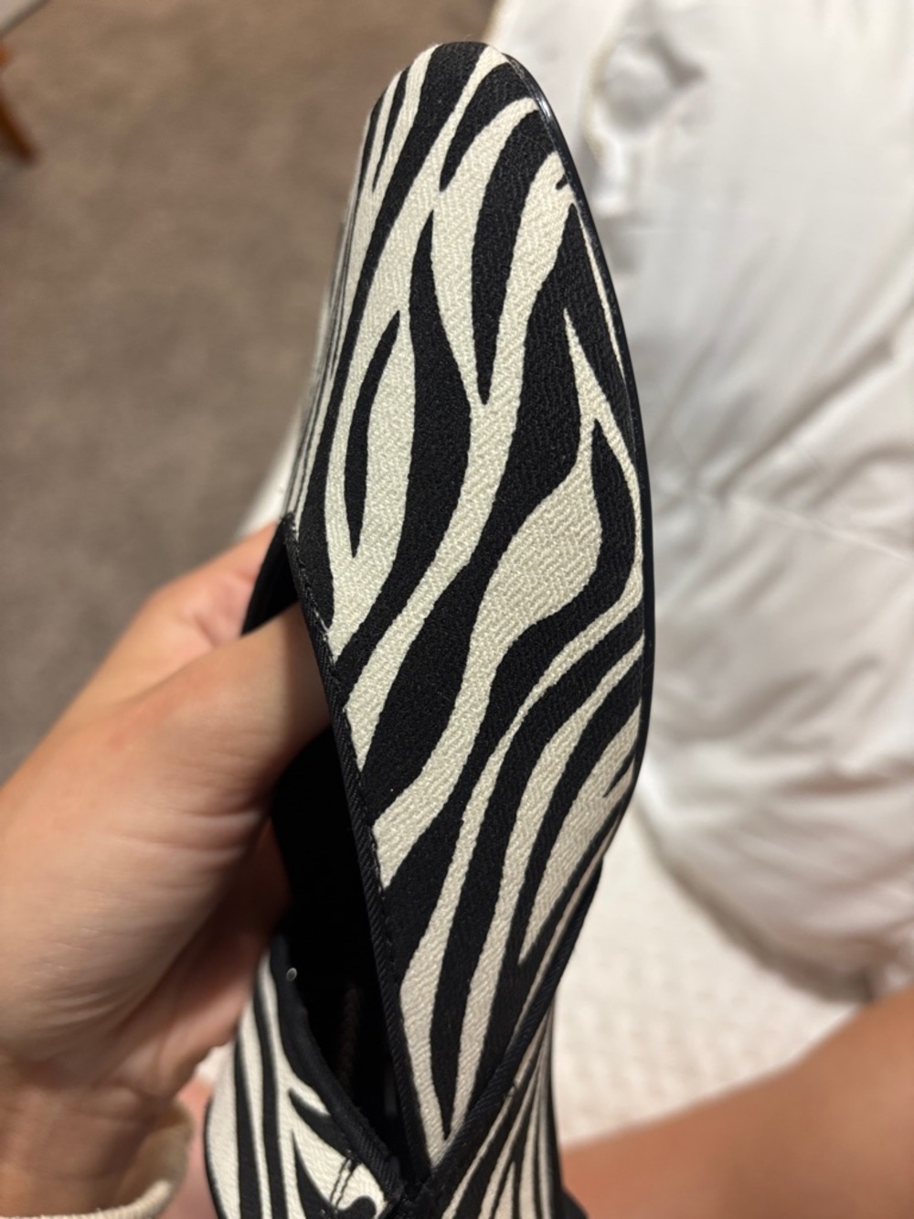 Zara Zebra-Pattern Mary Jane Flats in Black and White - Picture 4 of 4
